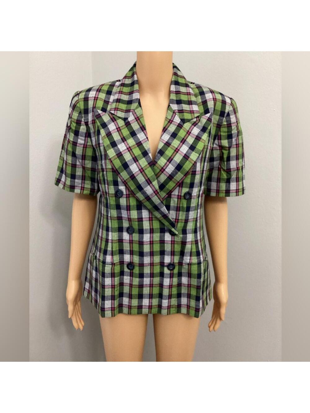 Vintage Plaid blazer top